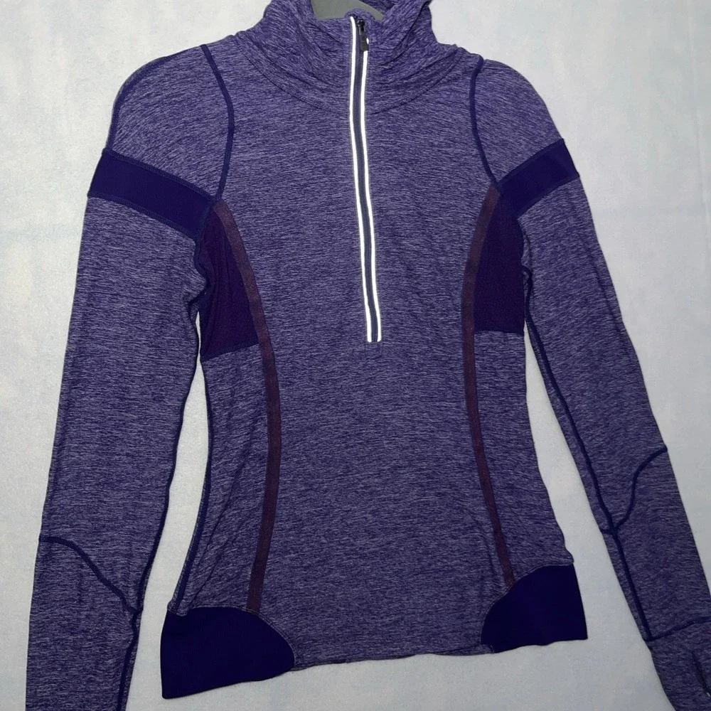 Lululemon Run Inspire pullover 1/2 zip Heather Purple Long Sleeve Size‎ 6